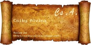 Csiky Alvina névjegykártya
